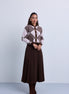 Knife Pleat Skirt - Brown