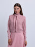 Sequin Yarn Sleeveless Vest with Neck Tie - Pink