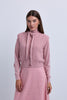 Sequin Yarn Sleeveless Vest with Neck Tie - Pink