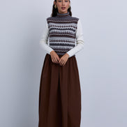 Fair Isle Knit Look Maxi Dress