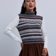 Fair Isle Knit Look Maxi Dress