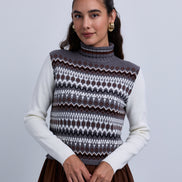Fair Isle Knit Look Maxi Dress