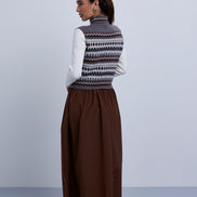 Fair Isle Knit Look Maxi Dress