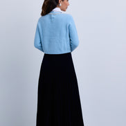 Beaded Neckline Knit Top with Beaded Shirt Collar