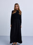 Back Tie Knitted Vest and Cupro Combined Maxi Dress