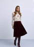 Floral Printed Neck Tie Blouse