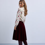 Floral Printed Neck Tie Blouse
