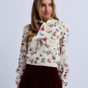 Floral Printed Knitted Sleeveless Vest
