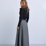 Lurex High Neck Top with Pipe Effect Armholes