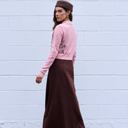 Aline Maxi Dress with Taffeta Fold Down Collar