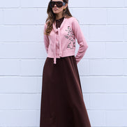 Aline Maxi Dress with Taffeta Fold Down Collar