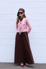 Aline Maxi Dress with Taffeta Fold Down Collar