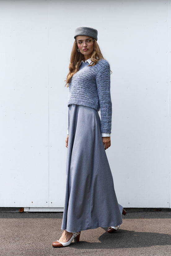Aline Maxi Dress with Fold Down Collar