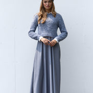 Aline Maxi Dress with Fold Down Collar