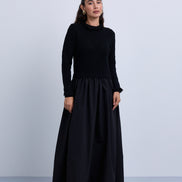 Lurex Knit Top and Full Skirt Dress