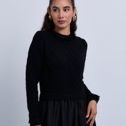 Lurex Knit Top and Full Skirt Dress