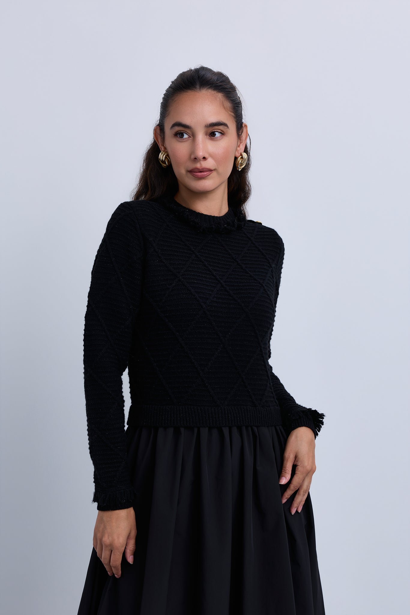 Lurex Knit Top and Full Skirt Dress