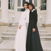 Statement Flower Applique Full Skirt Gown