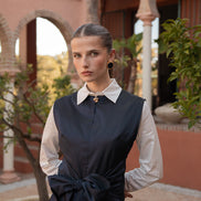 Aline Maxi Dress with Free Tie Belt and Bead Detail