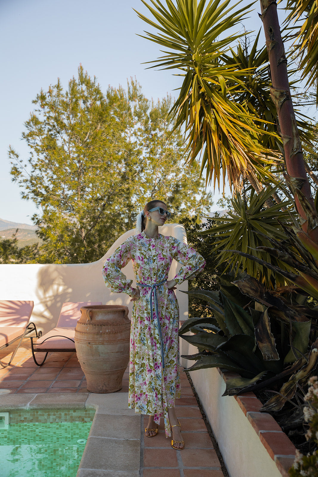 Loose Fit Self Tie Fully Printed Maxi Dress