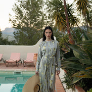 Raglan Sleeve Print Dress with Free Tie Belt