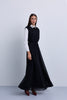 Gathered Shoulder Seam Sleeveless Dress with Leather Belt