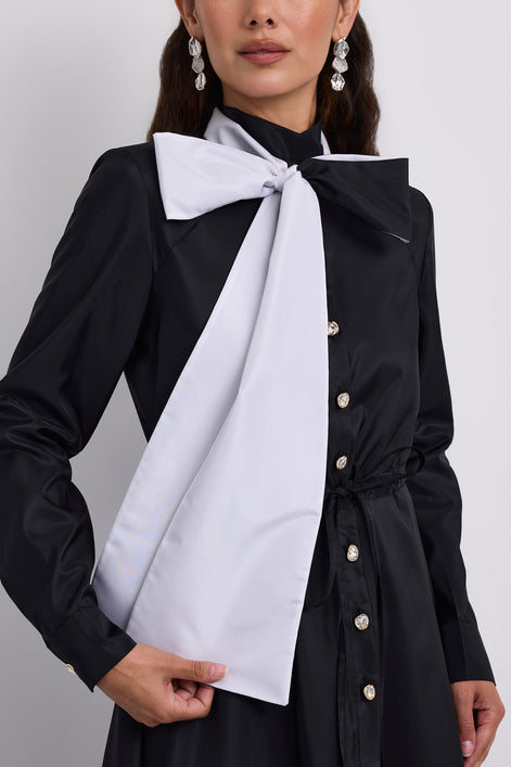 Elegant Gown with Large Neck Bow Detail