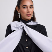 Elegant Gown with Large Neck Bow Detail
