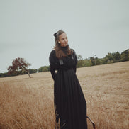 Tulle Gathered Dropped Shoulder Dress with Doubled Belt