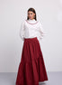 Asymmetric Tiered Brocade Skirt