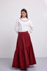 Asymmetric Tiered Brocade Skirt