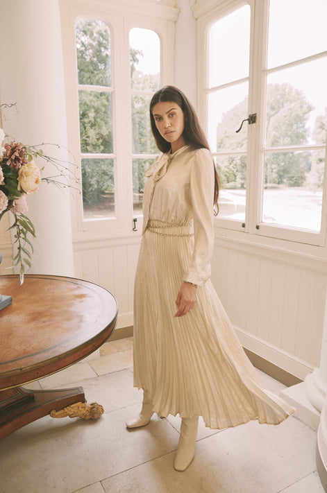 knee length dresses for ladies One-Shoulder Draped Plissé-lamé Maxi Dress, US 8 main image 1