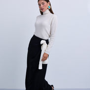 Satin Wrap Skirt with Elaborate Side bow