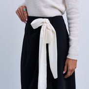 Satin Wrap Skirt with Elaborate Side bow
