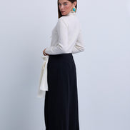 Satin Wrap Skirt with Elaborate Side bow