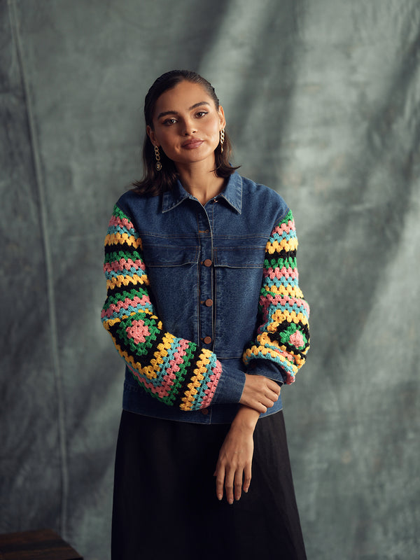 Jacket with Crochet Sleeve