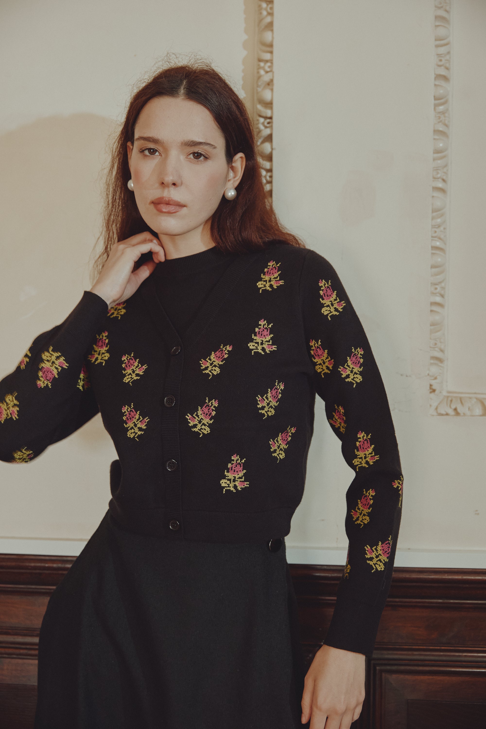 Flower Print Knitted Top