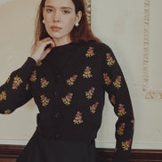 Flower Print Knitted Top
