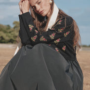 Flower Print Knitted Top