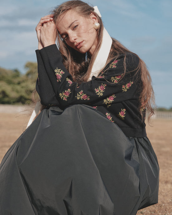 Flower Print Knitted Top