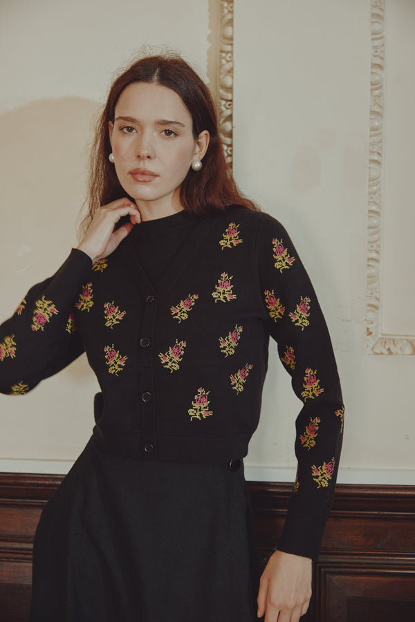 Flower Print Knitted Top