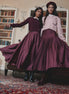 Sewn Down Knife Pleat Maxi Satin Skirt
