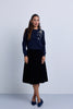 Velvet Pleated Knee Length Skirt