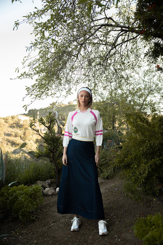 Black Denim Aline Skirt