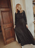Satin Dress Lace Knit Sleeve Dress