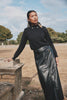 Leather Aline Skirt with Horizontal Centre Seam