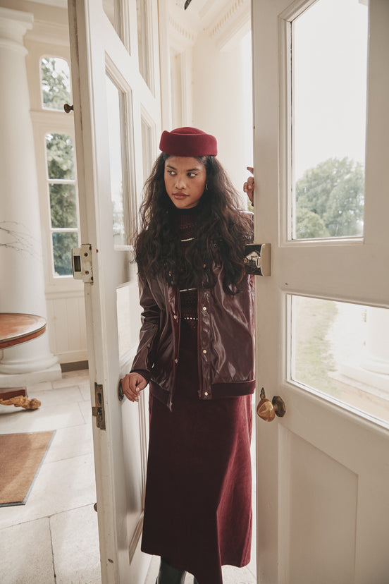 Patent Hooded Rain Jacket