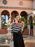 Stripe Polo Shirt with Padded Shoulders
