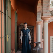 Jersey Sleeveless Dress with Elasticated Waist and CF Square