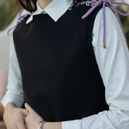 Sleeveless Top with Rope Tied  Shoulders